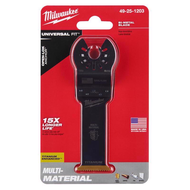 Milwaukee Universal Fit Open-Lok 1-1/4 in. W Bi-Metal Multi-Tool Oscillating Blade Multi-Material 1