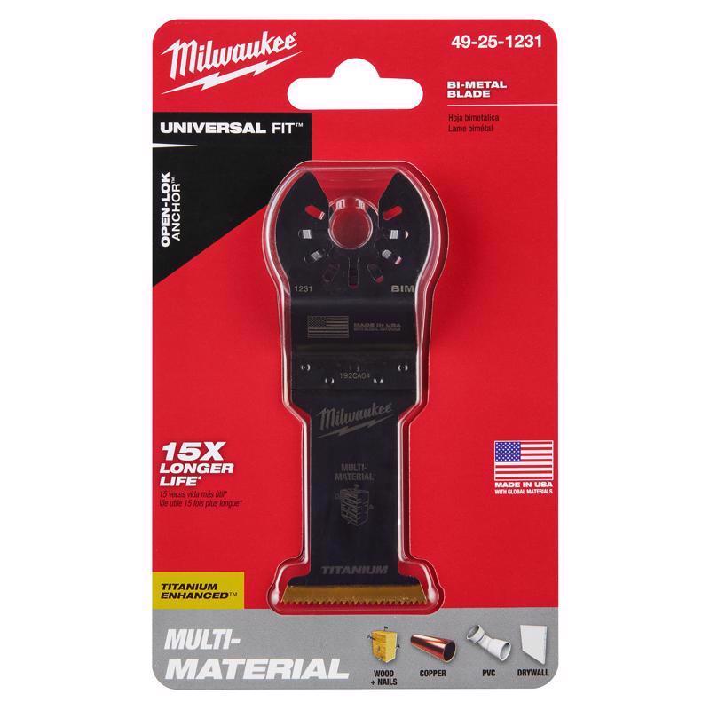 Milwaukee Universal Fit Open-Lok 1-3/8 in. W Bi-Metal Multi-Tool Oscillating Blade Multi-Material 1