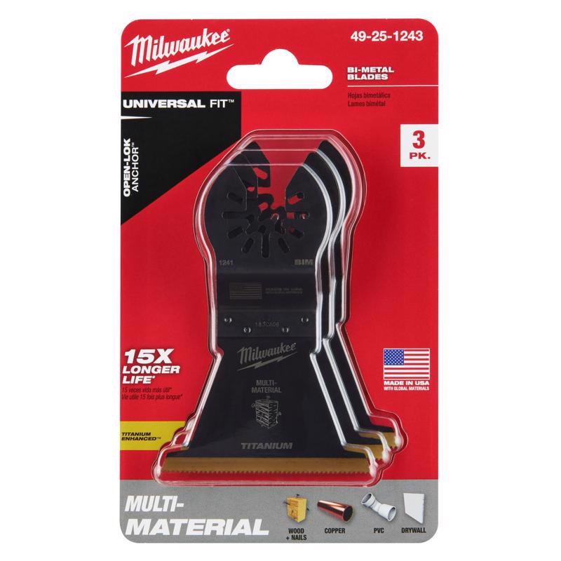 Milwaukee Universal Fit Wood and Metal 2-1/2 in. W Titanium Bi-Metal Multi-Tool Oscillating Blade Mu