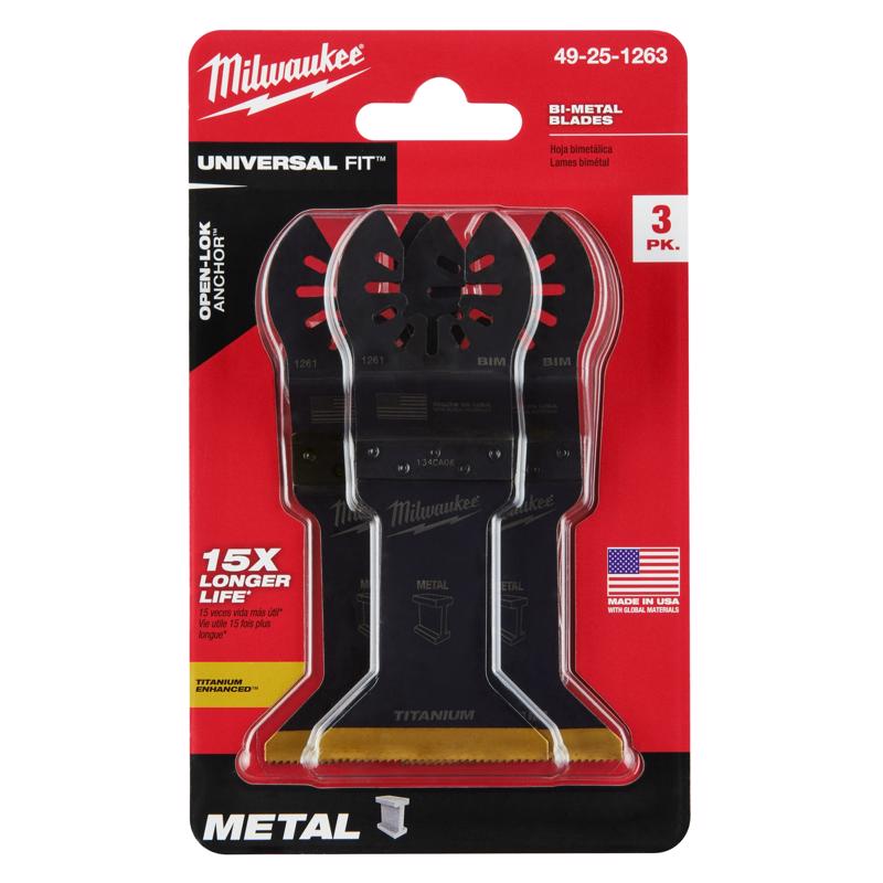 Milwaukee Universal Fit Open-Lok 4.22 in. L X 1-3/4 in. W Bi-Metal Multi-Tool Oscillating Blade Mult