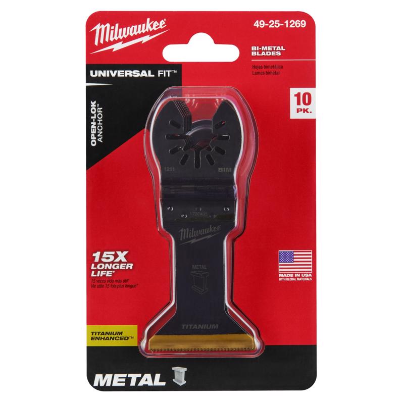 Milwaukee Universal Fit Open-Lok 1-3/4 in. W Bi-Metal Multi-Tool Oscillating Blade Multi-Material 10