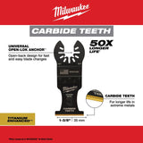 Milwaukee Universal Fit Open-Lok 1-3/8 in. W Carbide Metal Blade Extreme Metal 2 pk