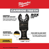 Milwaukee Universal Fit Open-Lok 3.58 in. L X 1-3/8 in. W Carbide Extreme Materials Multi-Tool Oscil