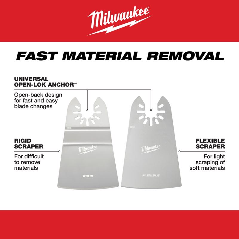 Milwaukee Universal Fit Open-Lok 3.41 in. L X 2.25 in. W Stainless Steel Multi-Tool Flexible Scraper