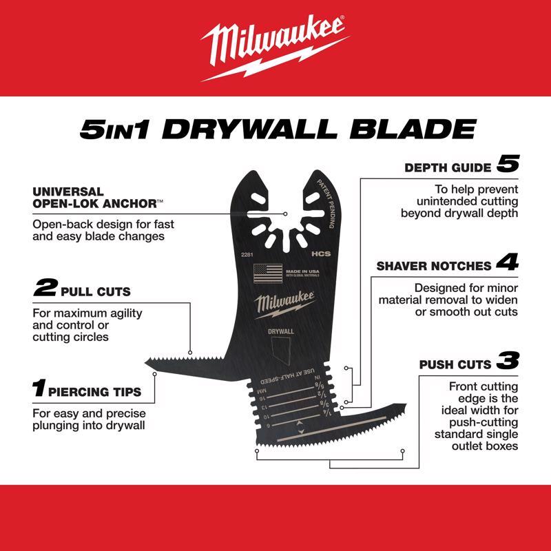 Milwaukee Open-Lok Drywall Blade 1 pk