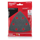 Milwaukee 3-1/2 in. Silicon Carbide 80 Grit Triangular Sanding Paper 6 pk
