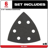 Milwaukee 3-1/2 in. Silicon Carbide 120 Grit Triangular Sanding Paper 6 pk