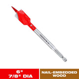 Diablo Demo Demon 7/8 in. X 6 in. L High Carbon Steel Nail-Embedded Wood Spade Bit Hex Shank 1 pk