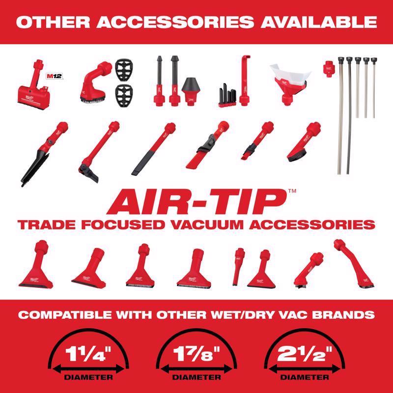 Milwaukee M18 FUEL 0910-20 6 gal Cordless Wet/Dry Vacuum Tool Only 18 V 3.5 HP
