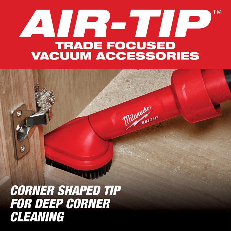 Milwaukee AIR-TIP 1-1/4 in. - 2-1/2 in. Shop Rotating Corner Brush Tool Wet/Dry Vac Brush 1 pc