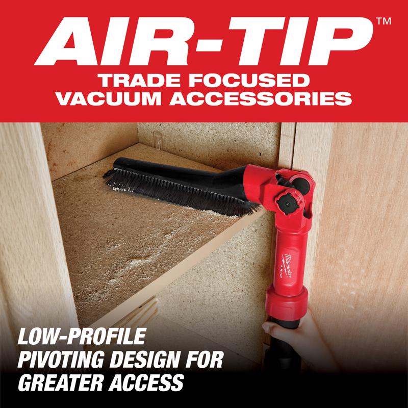 Milwaukee AIR-TIP 1-1/4 in. - 2-1/2 in. Shop Low Profile Pivoting Wet/Dry Vac Brush 1 pc