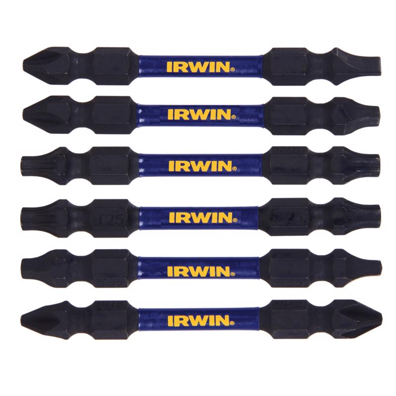 Irwin Impact Performance Series 2-1/2 in. L Impact Double-Ended Screwdriver Bit Set Steel 6 pk