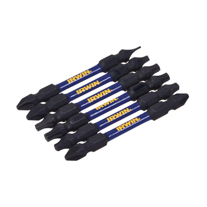 Irwin Impact Performance Series 2-1/2 in. L Impact Double-Ended Screwdriver Bit Set Steel 6 pk