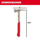 Milwaukee 28 oz Milled Face Framing Hammer 16 in. Fiberglass Handle