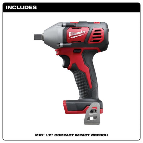 Milwaukee M18 1/2 in. Cordless Brushed Impact Wrench Tool Only