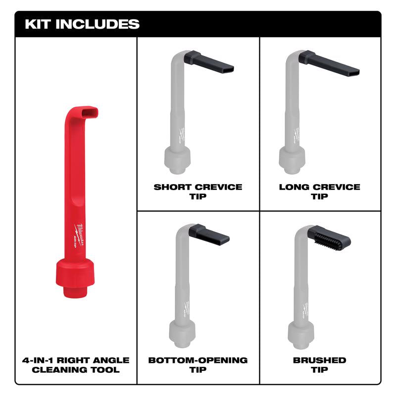 Milwaukee 2.52 in. L X 2.52 in. W 4 in 1 Cleaning Accessory Kit 1 pc