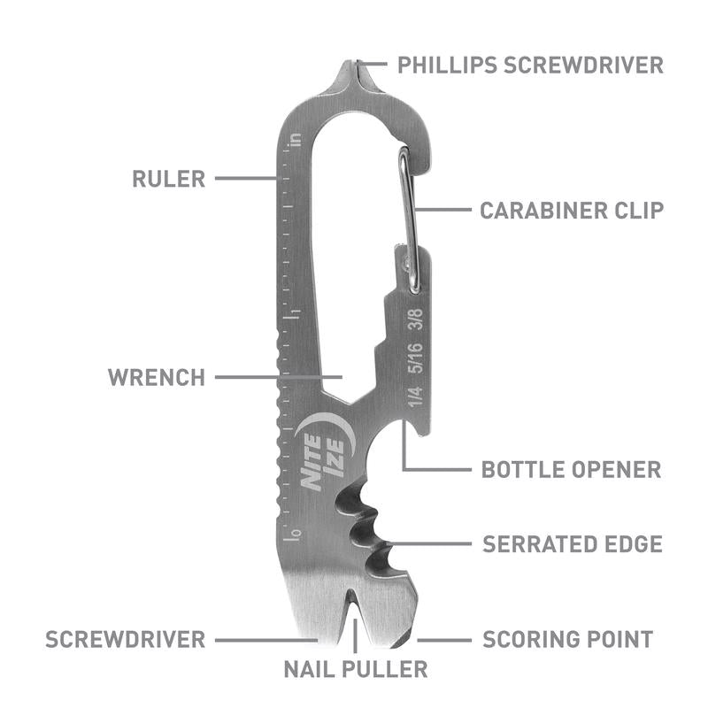 Nite Ize Doohickey Stainless Steel Silver Multi Key Tool