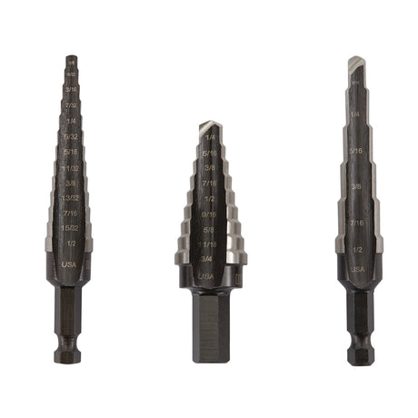 STEP DRILL BIT SET 3PC