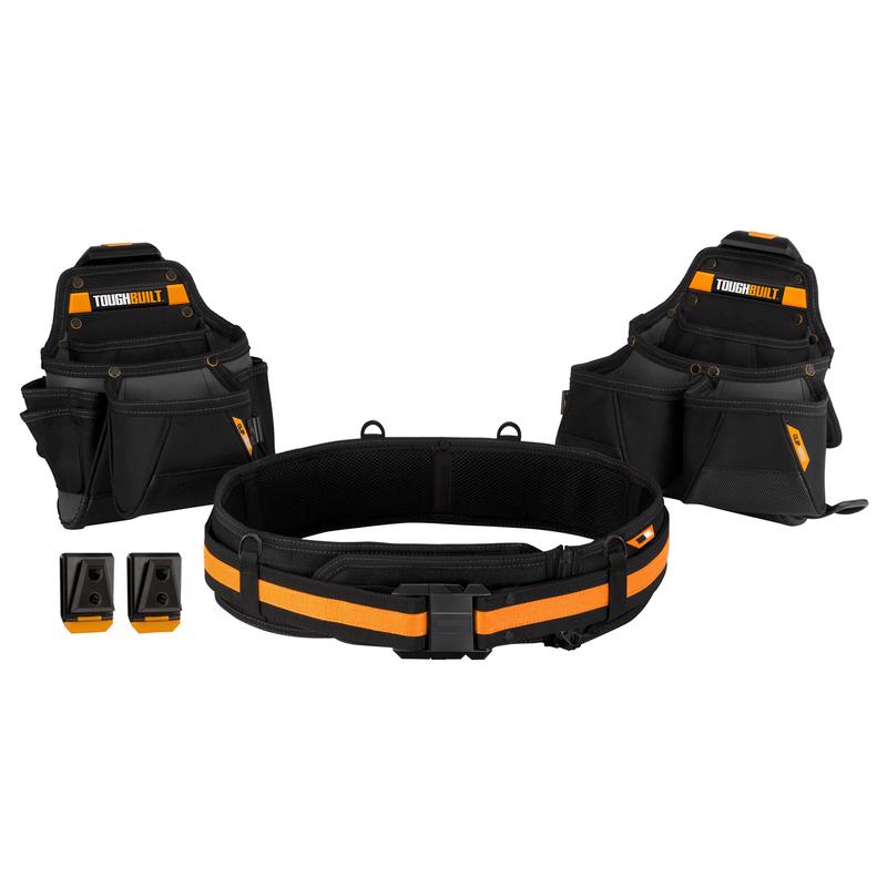 ToughBuilt 27 pocket Polyester Tradesman Tool Belt Set 9 in. L X 12.5 in. H Black/Yellow L 32 in to