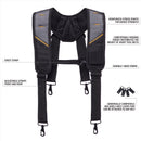 ToughBuilt 1.18 in. L X 6.3 in. W Nylon Suspenders Black/Gray 1 pair