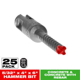 Diablo Rebar Demon 5/32 in. X 6 in. L Carbide Hammer Bit Set SDS-Plus Shank 25 pk