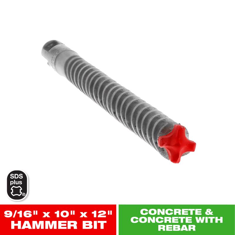 Diablo Rebar Demon 9/16 in. X 12 in. L Carbide Hammer Drill Bit SDS-Plus Shank 1 pc