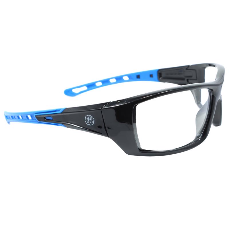 General Electric 04 Series Impact-Resistant Safety Glasses Clear Lens Black/Blue Frame 1 pk