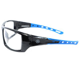 General Electric 04 Series Impact-Resistant Safety Glasses Clear Lens Black/Blue Frame 1 pk