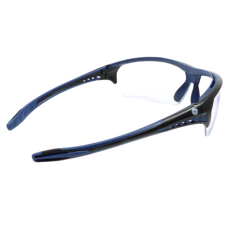 General Electric 09 Series Anti-Fog Impact-Resistant Safety Glasses Clear Lens Black/Blue Frame 1 pk