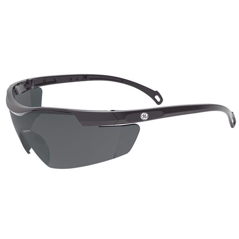 General Electric 01 Series Anti-Fog Impact-Resistant Safety Glasses Smoke Lens Black Frame 1 pk