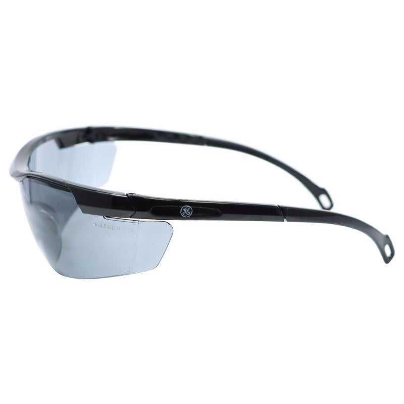 General Electric 01 Series Anti-Fog Impact-Resistant Safety Glasses Smoke Lens Black Frame 1 pk