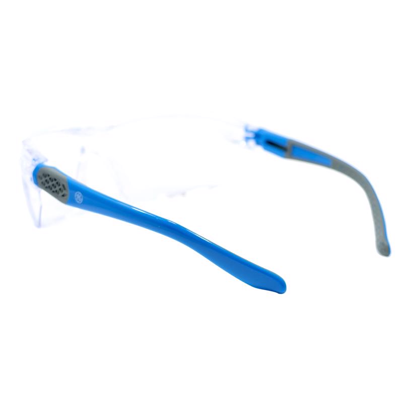 General Electric 02 Series Impact-Resistant Safety Glasses Clear Lens Blue/Gray Frame 1 pk
