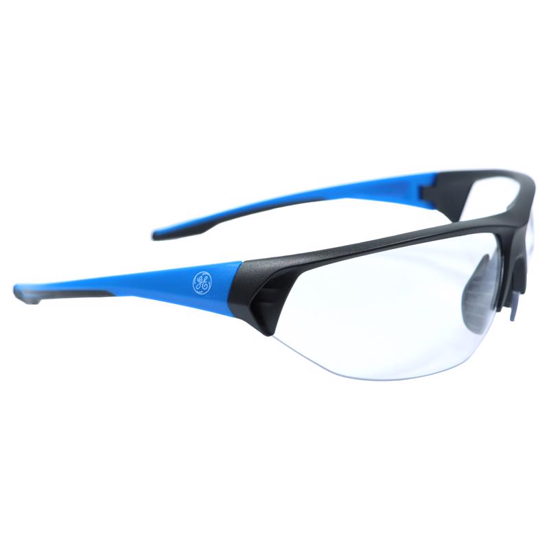 General Electric 06 Series Anti-Fog Impact-Resistant Safety Glasses Clear Lens Black/Blue Frame 1 pk