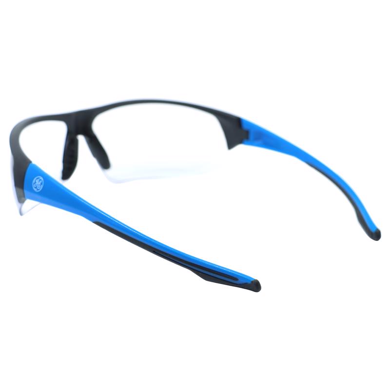 General Electric 06 Series Anti-Fog Impact-Resistant Safety Glasses Clear Lens Black/Blue Frame 1 pk