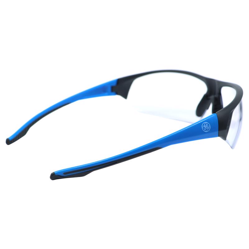 General Electric 06 Series Anti-Fog Impact-Resistant Safety Glasses Clear Lens Black/Blue Frame 1 pk