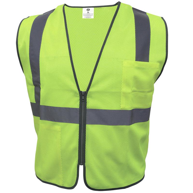 SAFETY VEST ZIPPER GN XL