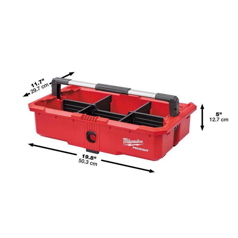 Milwaukee PACKOUT Garage Organizer Tool Tray Metal/Plastic 6 compartments Red