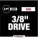 Milwaukee ShockWave 3/8 in. drive SAE 6 Point Deep Impact Rated Socket Set 8 pc