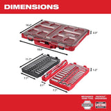 Milwaukee PACKOUT 1/4 and 3/8 in. drive Metric and SAE 106 Piece Mechanics Ratchet and Socket Set 90