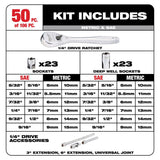 Milwaukee PACKOUT 1/4 and 3/8 in. drive Metric and SAE 106 Piece Mechanics Ratchet and Socket Set 90