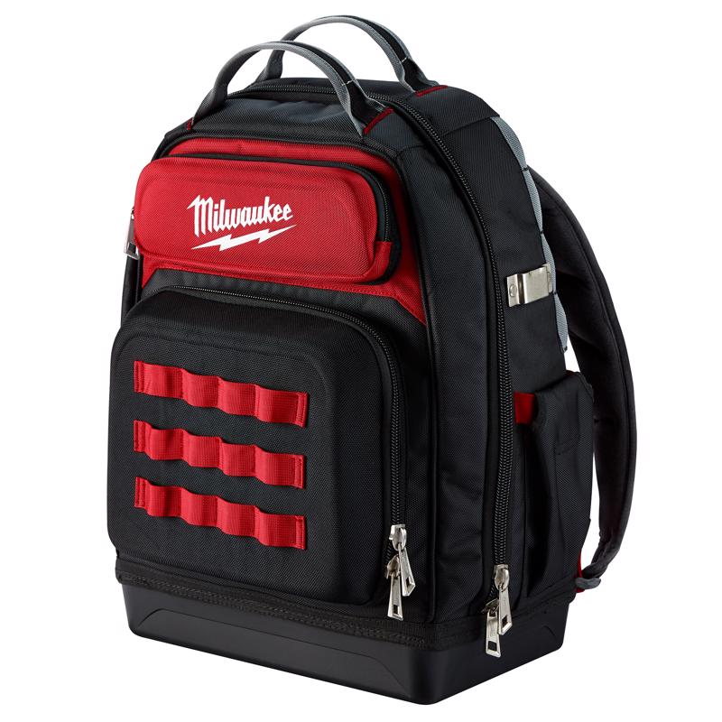 Milwaukee Ultimate Jobsite 18 in. W X 20 in. H Ballistic Nylon Backpack 48 pocket Black/Red 1 pc