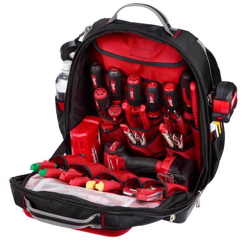 Milwaukee Ultimate Jobsite 18 in. W X 20 in. H Ballistic Nylon Backpack 48 pocket Black/Red 1 pc