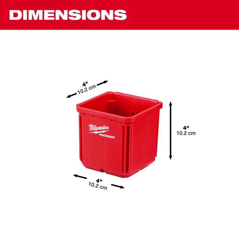 Milwaukee PACKOUT SHOP STORAGE Garage Organizer Small Parts Bin Set Red