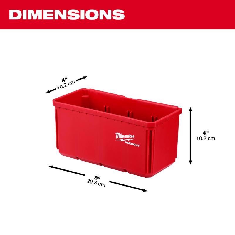 Milwaukee PACKOUT SHOP STORAGE Garage Organizer Large Parts Bin Set Red