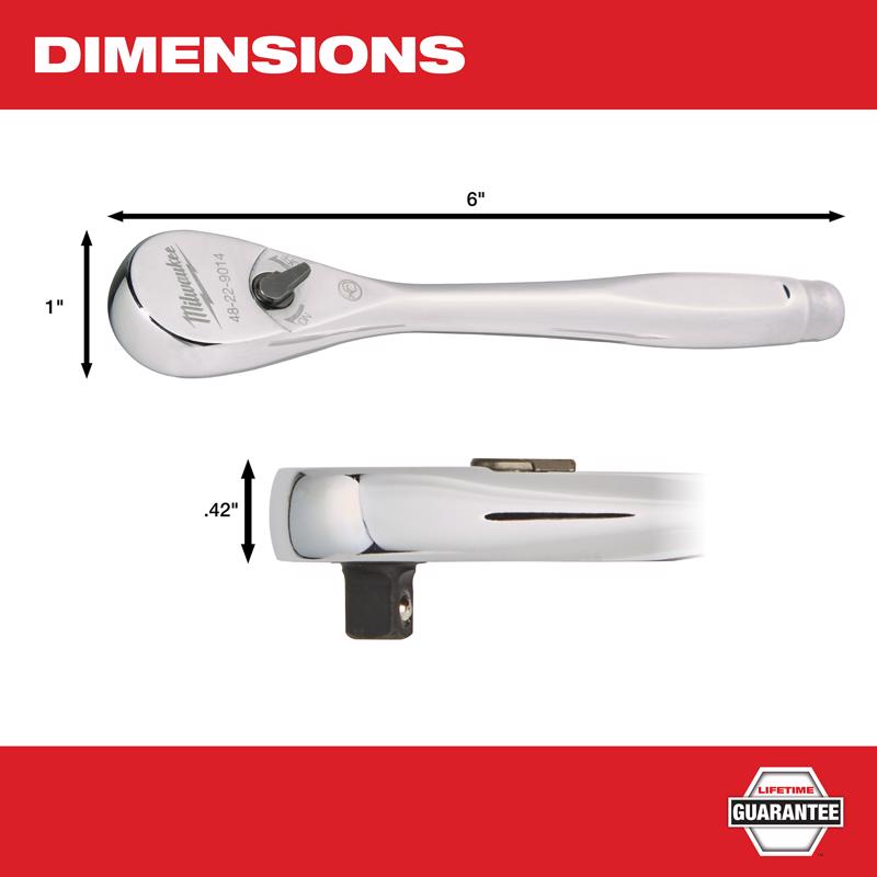 Milwaukee 1/4 in. drive Ratchet 90 teeth