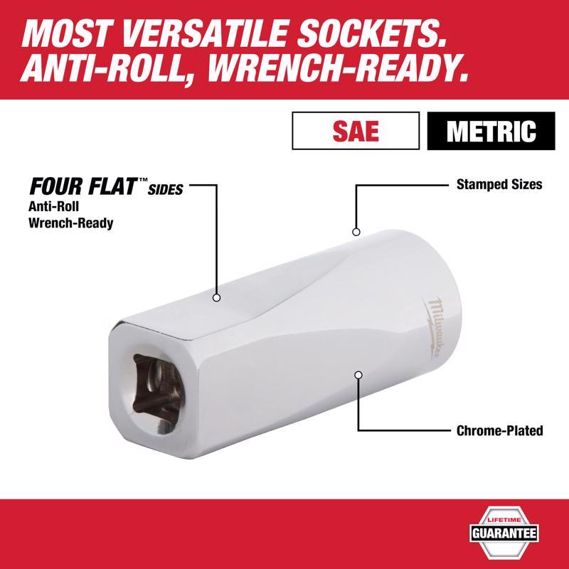 Milwaukee 1/4 in. drive Metric/SAE Mechanics Socket and Ratchet Set 50 pc