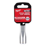 Milwaukee 12 mm X 1/4 in. drive Metric 6 Point Standard Deep Socket 1 pc