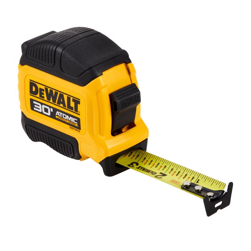 DeWalt Atomic Compact 30 ft. L X 1-1/8 in. W Tape Measure 1 pk