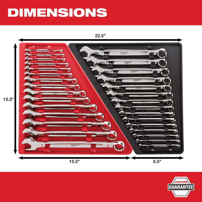 Milwaukee Max Bite Metric Combination Wrench Set 15 pc