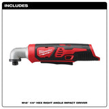 Milwaukee M12 1/4 in. Cordless Brushed Impact Driver Tool Only